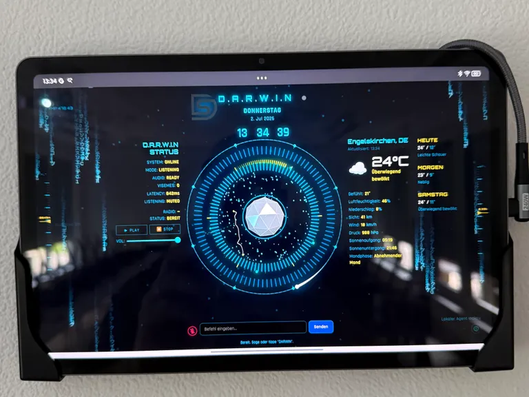 Digitales Kontrollpanel für intelligente Raumsteuerung und Klima